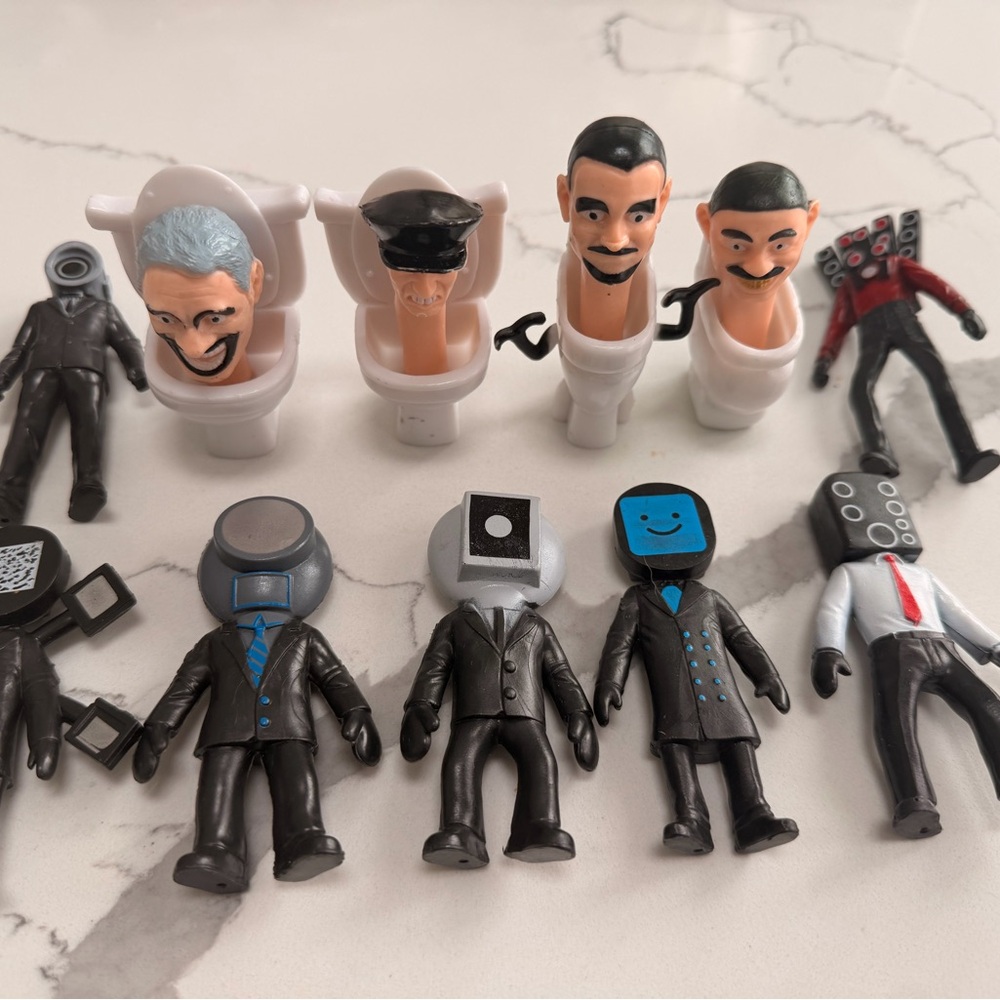 Set of Unique Skibidi Toilet Figurines Toys